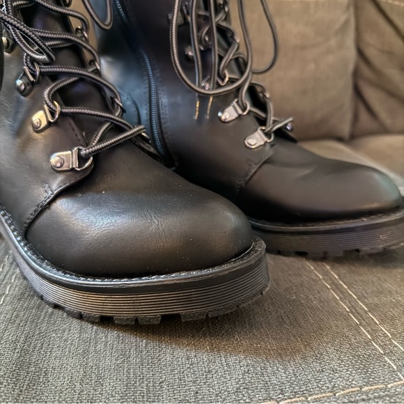 MIA Jenson Mid-Calf Lace-Up Black Combat Boots - Picture 6 of 8